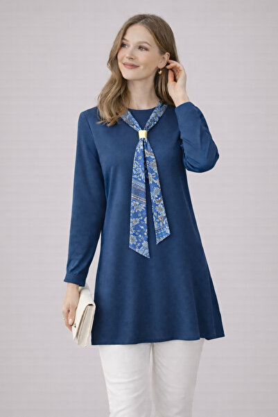 Nacar Kadın Fular Aksesuarlı Modern Şık Yeni Sezon Tunik