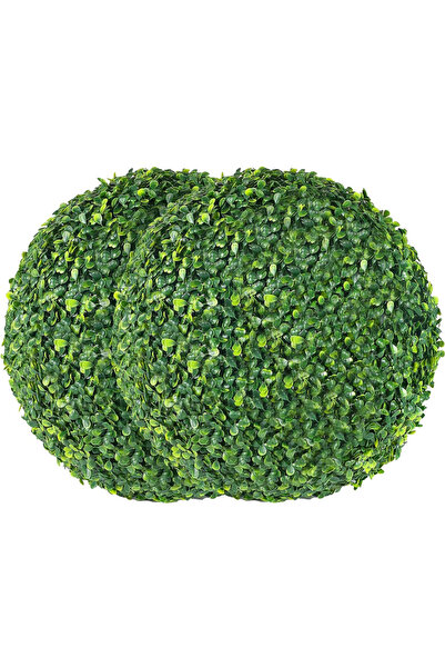genric 𝐎𝐧𝐞𝐃𝐜𝐨𝐫 Set of 2 Artificial Boxwood Topiary Balls – 45cm UV-Pro...