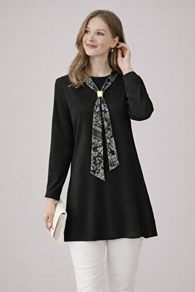 Nacar Kadın Fular Aksesuarlı Modern Şık Yeni Sezon Tunik