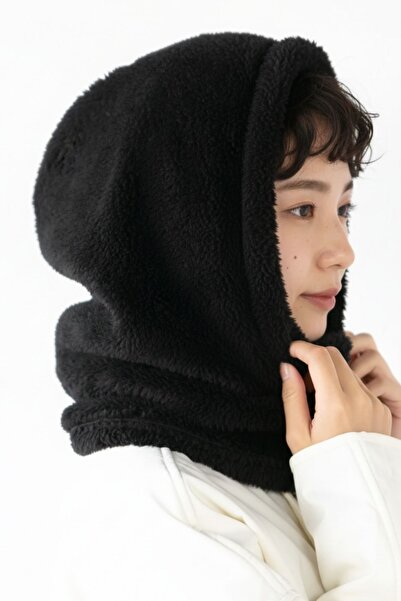 Leiste Wig Kapşonlu Peluş Peluş Kadın Bere Atkı Kadın t Polar Boyunluk Şalı Rüzgar Geçirmez Şapka