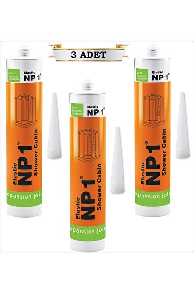 NP1 DUŞAKABİN SİLİKON YAPIŞTIRICI KARTUŞ 290 ML (ŞEFFAF 3 LU) ISLAK ZEMİN İZO...