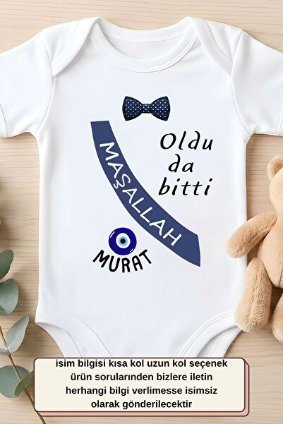 Asilcomkids Kişiye Özel İsim Yazılı Sünnet Zıbını - Oldu Da Bitti Maşallah Ba...