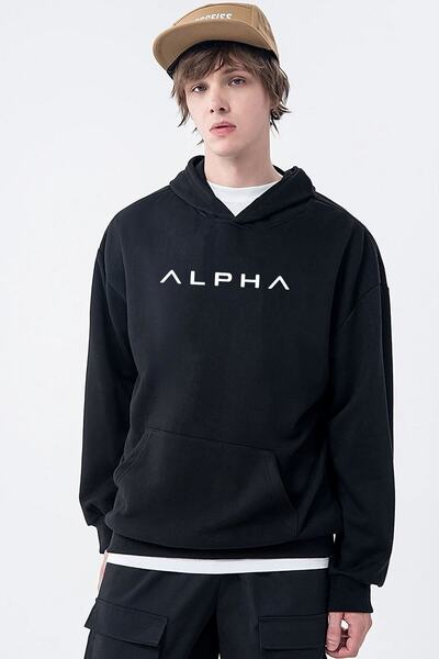 donamod Hanorac imprimat unisex KPP-negru-alpha