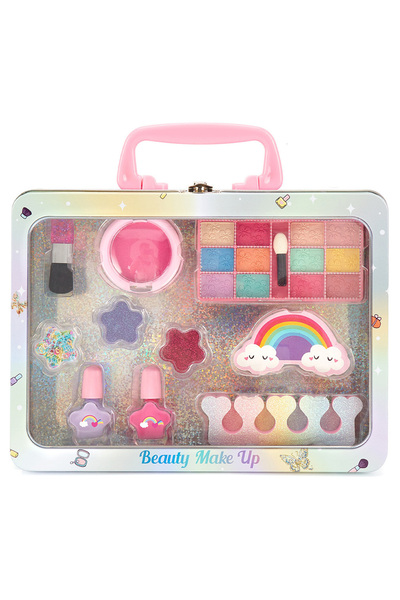 Toybox Beauty Makeup Toy Set For Girls with Portable Makeup Box Foldable Make...