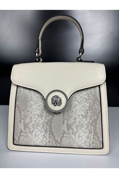 Levidor Mink Snake Skin Look Square Hand and Shoulder Bag