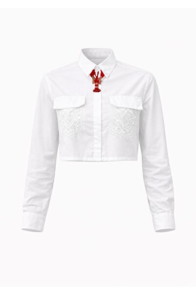 SHOPMOYN MOYN LACE LOBSTER PATCH SHIRT