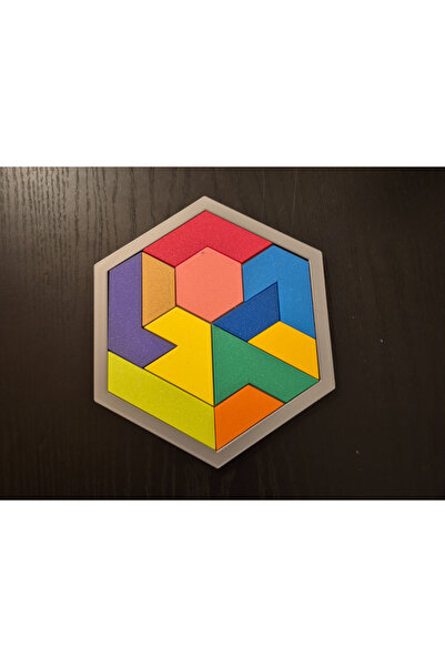 ATOLYETASBAHCE Eğitici Plastik Renkli Tangram Yap Boz Zeka Oyunu 11 Parça (12...