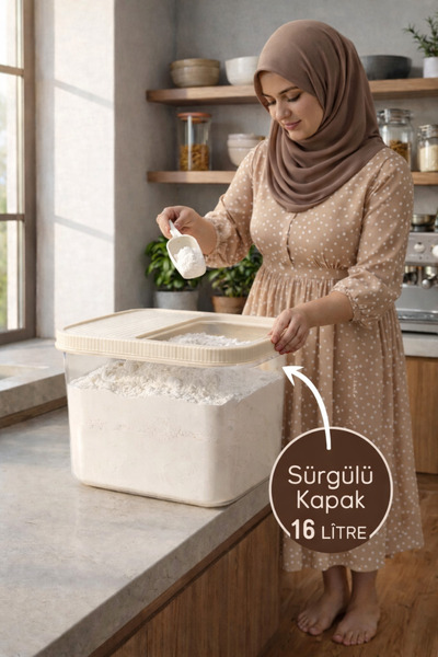 Mim Life Mega Boy 12 Lt Sliding Lid Grain Storage Container Flour Tea Sugar S...