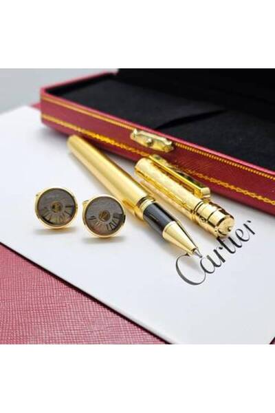 Cartier Cartier Louis pen with geometric openwork patterns and a round Cartie...