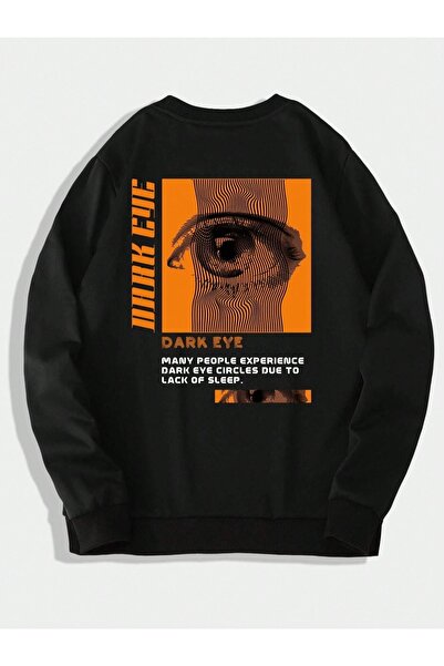 donamod Black Dark Eye cu imprimeu supradimensionat Swea pentru femei tricou ...