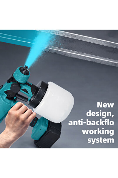 Generic Cordless Electric Paint Spray Gun with 800ml Tank, Rechargeable Paint Sprayer