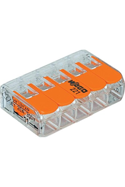 WAGO 221-415 WAGO, Takılabilir Terminal Bloğu, 5 Yönlü, 24 AWG 50ADET