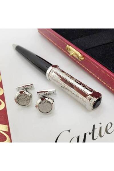Cartier قلم كارتير كلاسيك مع كبك محفور فاخر