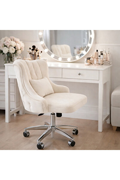 SR Dekoratif Çalışma Sandalyesi – Makyaj Masası, Butik ve Kamera Önü Kullanım