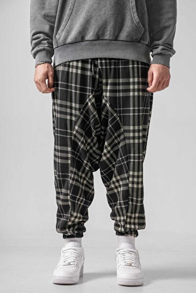 Gerusta Erkek Bej Ekose Pileli Şalvar Pantolon