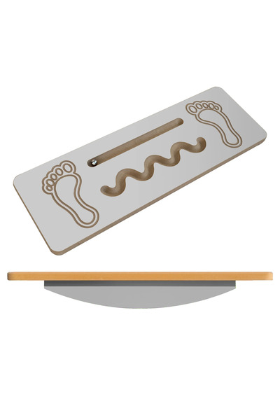 vega çocuk Bilyeli Ahşap Denge Tahtası - Eğitici Denge Materyali - Gri