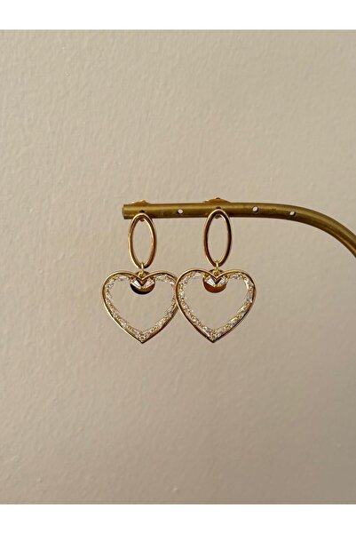 XUPING JEWELRY Special Series Heart Stone Detail Dangle Xp Gold Earrings