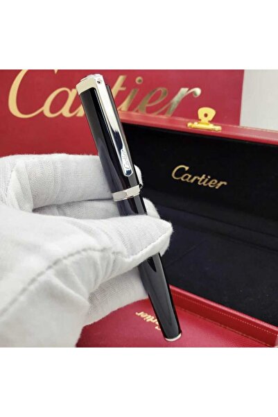 Cartier قلم كارتير لويس الذهبي بنقوش هندسية مع كبك