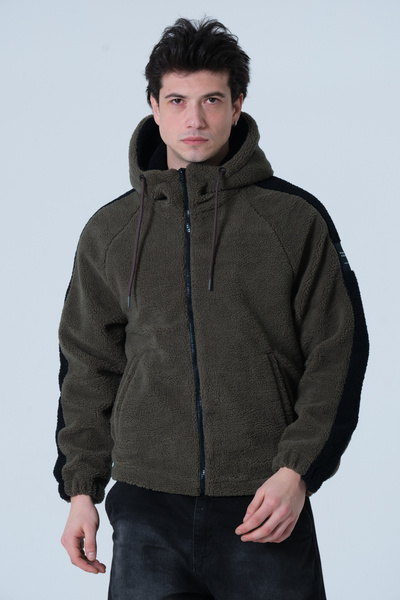 PIQUE ΑΝΔΡΙΚΟ ΠΑΛΤΟ Ανδρικό παλτό oversized από βελούδινο υλικό