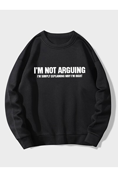 donamod Know Unisex Black Arguing cu imprimeu supradimensionat Swea tricou TW...