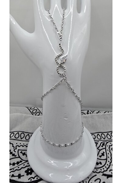 NO NAME Stainless Steel Silver Color S Model Zircon Stone Şahmeran