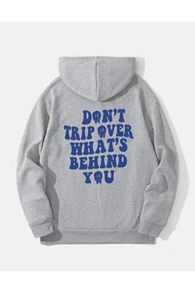 donamod Дамска блуза с качулка и надпис „Don't Trip Over What's Behind You“ (...