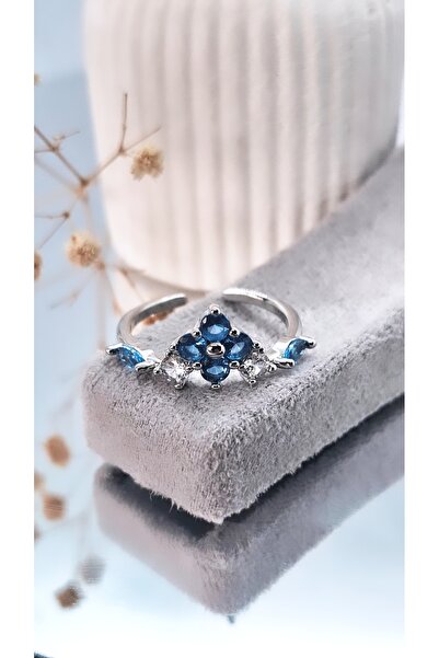 Serenity خاتم مطلي بالفولاذ بتصميم بسيط مع حجر الزركون