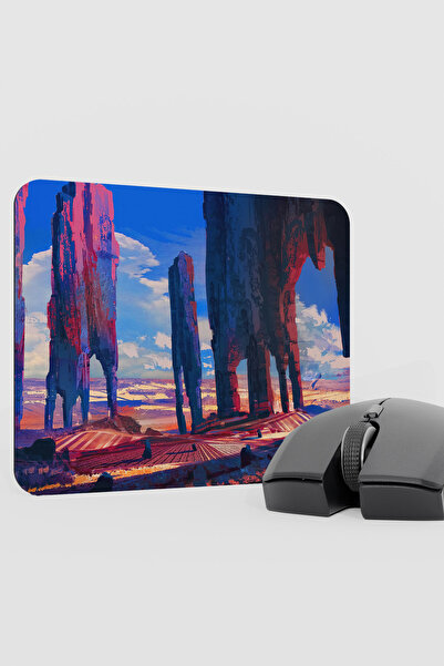 mousepad bastir Digital Pillars in the Desert V3 22X18 Gaming Rubber Non-Slip...