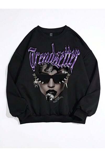 donamod Unisex Γυναικεία/Ανδρικά Harajuka Socket Written Graphic Sweat