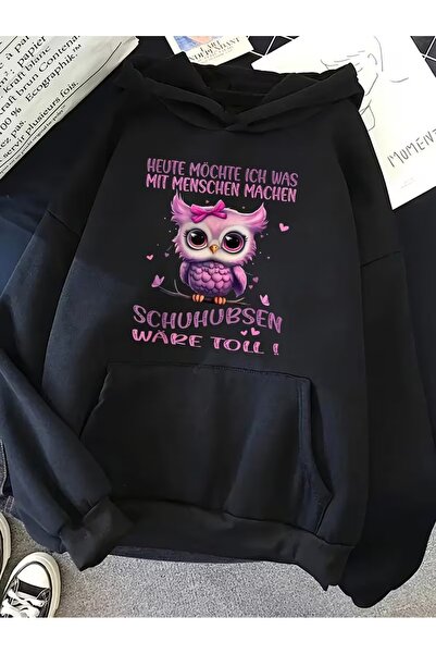 LAND MODA - Hanorac de damă cu imprimeu, din țesătură compactă (cu interior d...