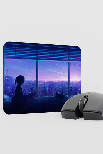 mousepad bastir Digital Cat Girl V1 22X18 Gaming Rubber Non-Slip Base Mouse P...