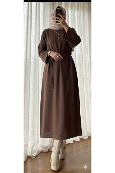 Mina Terzi&Butik Basic Salaş Kol Elbise İp Kemerli