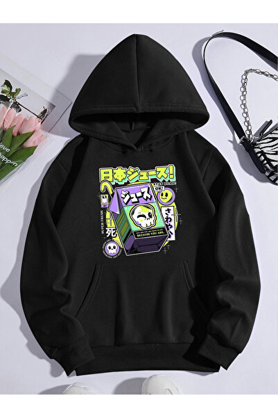 donamod Унисекс прекалено голям качулат джоб с качулка Harajuku Code 1 с принт