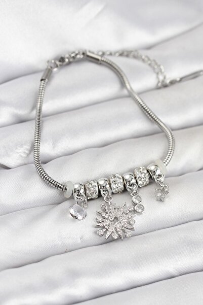 Inure Jewelry سوار نسائي من طراز بولار ستار باللون الفضي الساحر