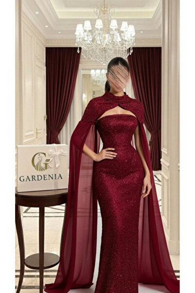 Gardenia Fashion Evening Dress Embellished with Beads and Sequins