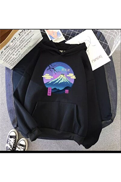 donamod Унисекс черна суитшърт с качулка Tsukuba TS-TSUKUBASWT