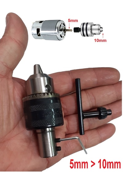 Depolife Motor Için 10mm Metal Mandren Ve 5mm Kaplin Adaptör Seti Okul Proje ...