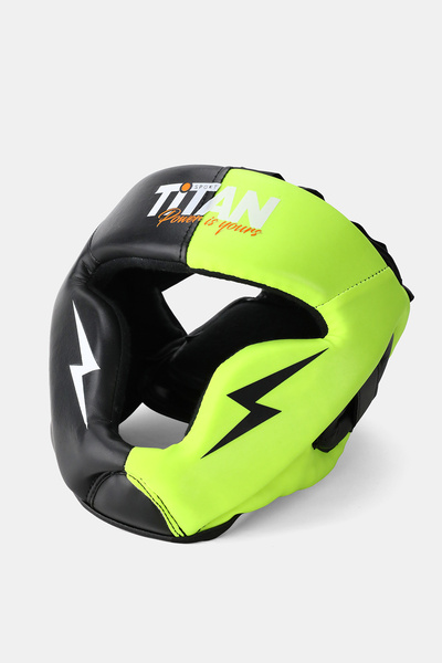 Titan Sport , Yüz Korumalı Boks Kaskı Neon Sarı-Siyah Model