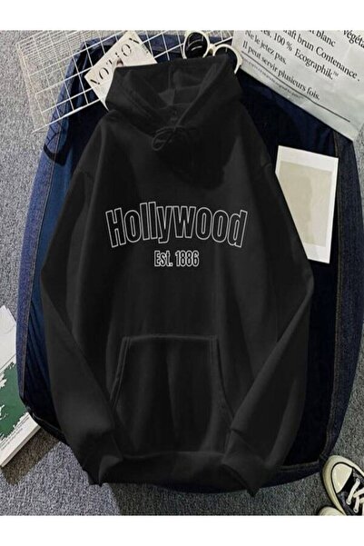 donamod Hanorac unisex negru 1998 cu imprimeu tricou bsgholywodsweat