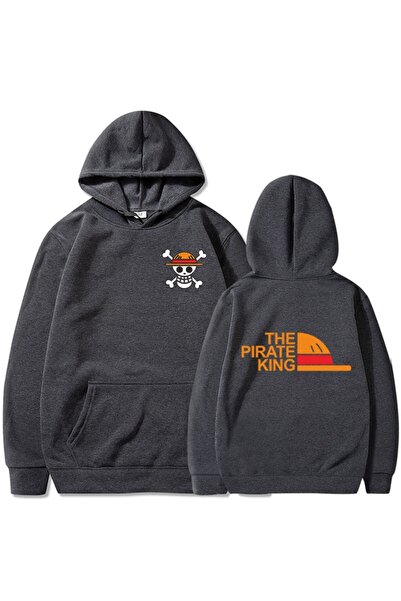 donamod Grey Pirate King cu imprimeu supradimensionat Hanorac unisex tricou b...