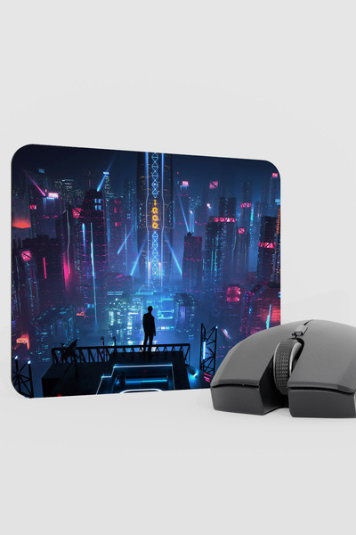 mousepad bastir Digital City Landscape Skyscraper V4 22X18 Gaming Rubber Non-...