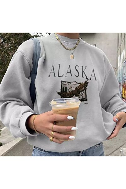 donamod طاقم الرقبة ألاسكا الرقمية المطبوعة سوبر المعتاد نمط جديد المرأة البل...