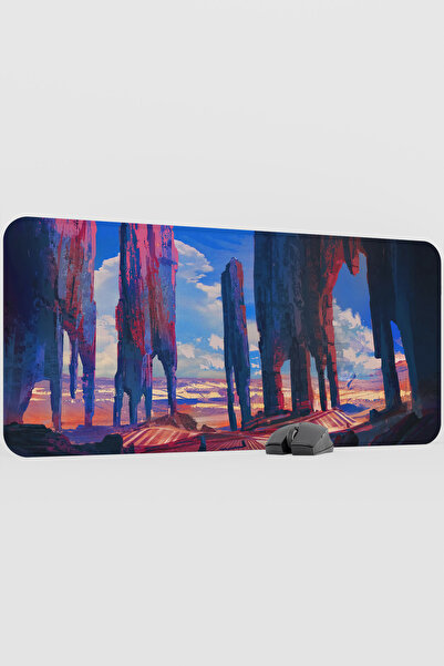 mousepad bastir Digital Pillars in the Desert V3 90X40 XXL Gaming Rubber Non-...