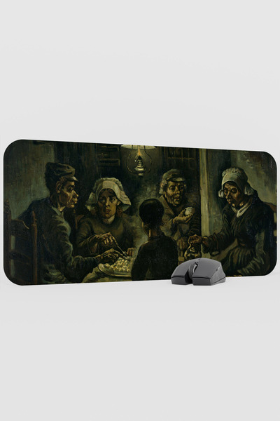 mousepad bastir Van Gogh Potato Eaters Painting V1 70X30 XL Gaming Rubber Non...