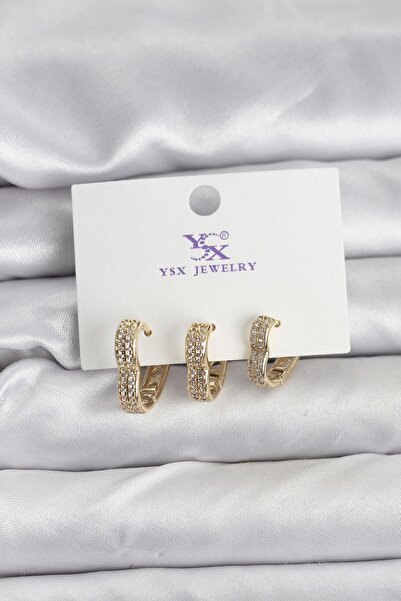 Inure Jewelry Gold Color Brass Zircon Stone Heart Women's Earrings