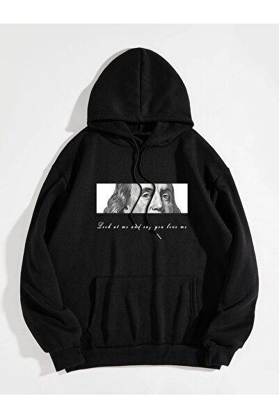 donamod Ανδρικό φούτερ με κουκούλα σε μαύρο χρώμα Benjamin