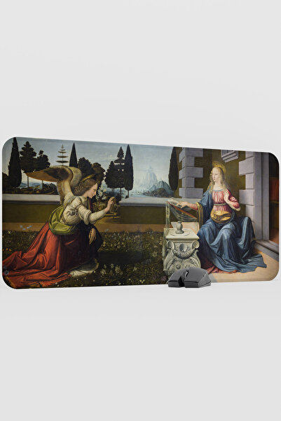 mousepad bastir Leonardo Da Vinci Good News to Mary V1 90x40 XXL Gaming Rubbe...