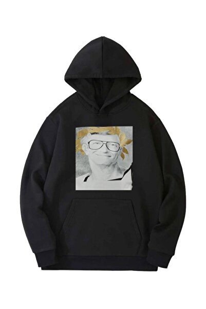 donamod Unisex Black Art cu imprimeu supradimensionat cu glugă Swea tricou Be...