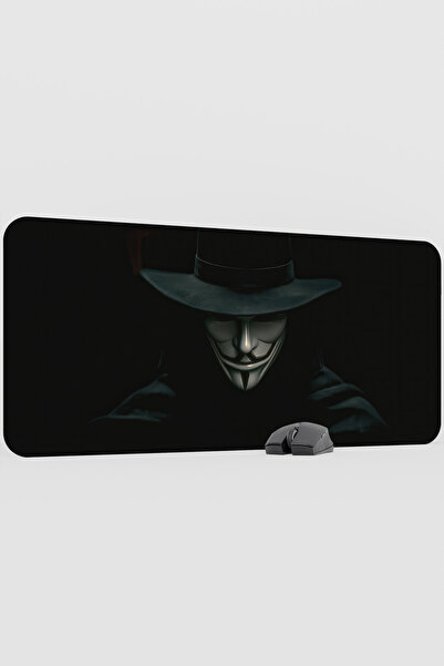 mousepad bastir V for Vendetta V4 90X40 XXL Gaming Rubber Non-Slip Base Mouse...