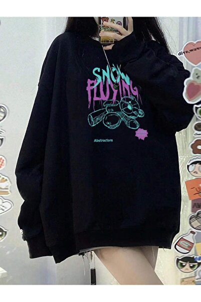 donamod Pulover cu umeri drop Letter Graphic din seria Coke